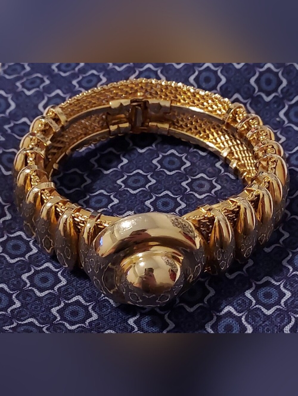 Gold Dome Statement Bracelet